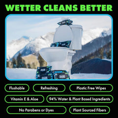 DUDE Wipes MentHOLE XXtreme Adult Flushable Wet Wipes, Cooling, 288 Count
