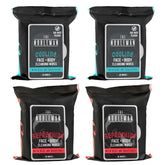 The Nobleman Cooling Face + Body Cleansing Wipes (120 Wipes) - 2 Packs Aloe & Eucalyptus + 2 Packs of Aloe & Grapefruit C Refreshing, Soothing, Non-Greasy, Skin Revitalizer