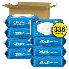 Cottonelle Fresh Feel Flushable Wet Wipes, Adult Wet Wipes, 8 Flip-Top Packs, 42 Wipes Per Pack (336 Total Wipes)