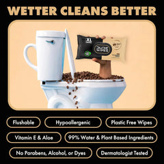 DUDE Wipes Morning Grind Adult Flushable Wipes, Coffee Scented, 288 Count