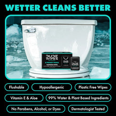 DUDE Wipes Mint Chill Pocket Packs, Adult Flushable Travel Wipes, 96 Count