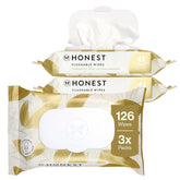 The Honest Company Flushable Wipes, Hypoallergenic, Gilded Wings, 126 Count