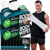 XL Body Wipes for Men - Deep Clean - No Rinse Camping & Gym Wipes - 100 Ct