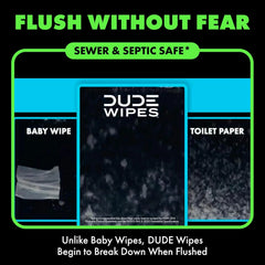 DUDE Wipes MentHOLE XXtreme Adult Flushable Wet Wipes, Cooling, 144 Count