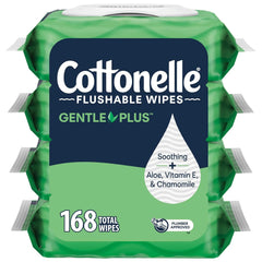Cottonelle GentlePlus Flushable Wipes, 4 Packs, 42 Wipes per Pack