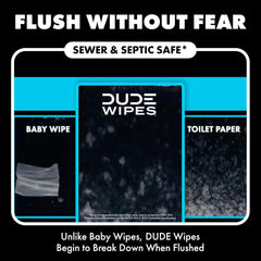 DUDE Wipes Odor Destroyer Adult Flushable Wet Wipes, Deodorizing, 288 Count