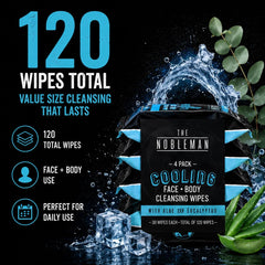 The Nobleman Cooling Aloe & Eucalyptus Face + Body Men Cleansing Wipes