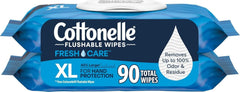 Cottonelle XL Flushable Wipes, 2 Packs, 45 Wipes per Pack