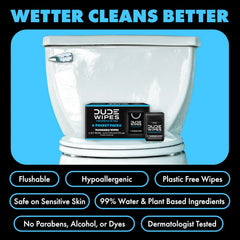 DUDE Wipes Unscented Pocket Packs, Adult Flushable Travel Wipes, 96 Count