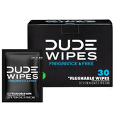 DUDE Wipes On-The-Go Unscented Adult Flushable Travel Wipes, 30 Count