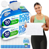 XL Body Wipes for Camping & Outdoor - No Rinse Shower Wipes - 100 Ct (2pk)
