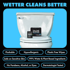 DUDE Wipes On-The-Go Unscented Adult Flushable Travel Wipes, 60 Count