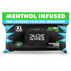 DUDE Wipes MentHOLE XXtreme Adult Flushable Wet Wipes, Cooling, 48 Count