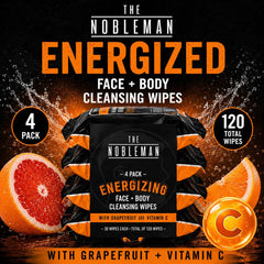 The Nobleman Energizing Grapefruit & Vitamin C Face + Body Cleansing Wipes