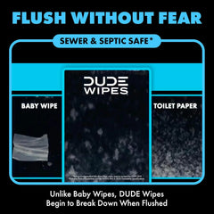 DUDE Wipes Unscented Adult Flushable Wet Wipes, Sensitive Skin, 144 Count