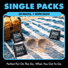 DUDE Wipes On-The-Go Unscented Adult Flushable Travel Wipes, 30 Count