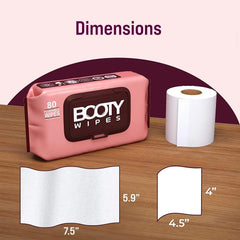 BOOTY WIPES Flushable Wipes for Women - 80-Count Wet Wipes for Adults - pH-Balanced Feminine Wet Tissue with Vitamin E and Aloe - Gentle Feminine Hygiene Body Cleansing Cloth - No Fragrance Large