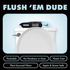 DUDE Wipes Medicated Hemorrhoid Flushable Wipes, Witch Hazel, 144 Count