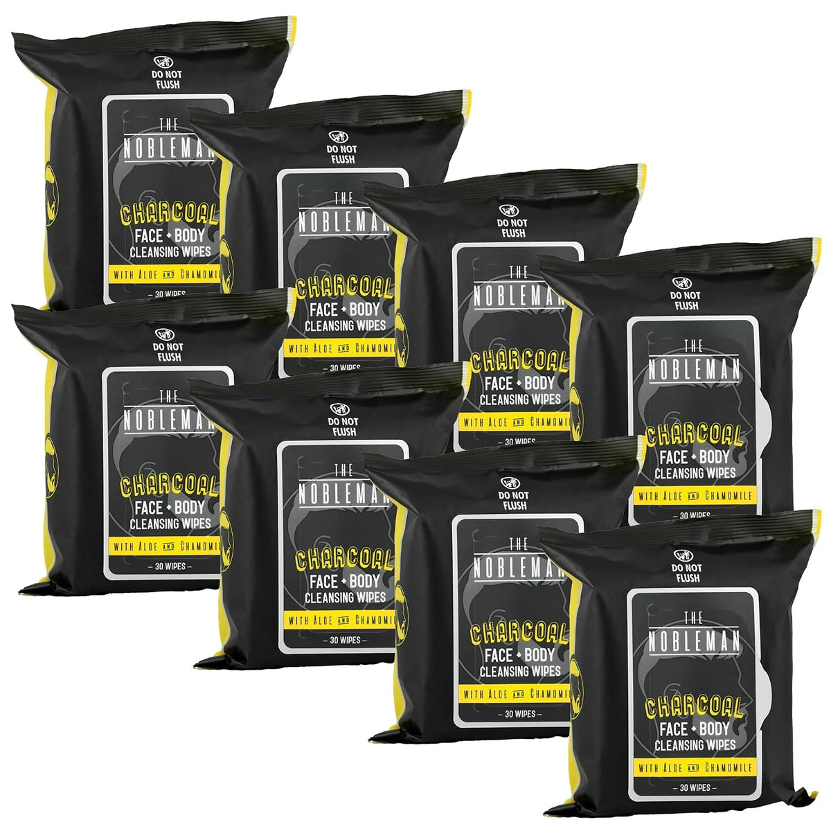 The Nobleman Charcoal Purifying & Detoxifying Face + Body Cleansing Wipes