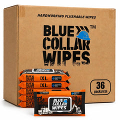 XL Flushable Adult Wet Wipes - Biodegradable, Sewer & Septic Safe - Overtime Chill Scent - 36 Resealable Packs of 48