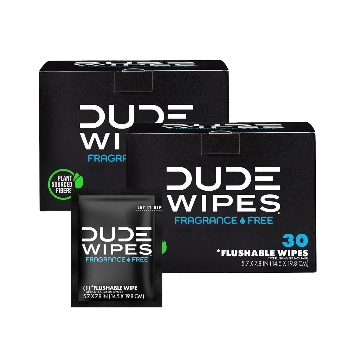 DUDE Wipes On-The-Go Unscented Adult Flushable Travel Wipes, 60 Count