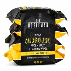 Men's Charcoal Face + Body Cleansing Wipes - 4 Pack (120ct)
