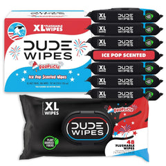 DUDE Wipes Poopsicle Adult Flushable Wet Wipes, Ice Pop Scented, 384 Count