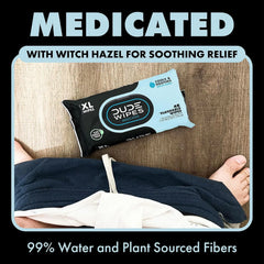 DUDE Wipes Medicated Hemorrhoid Flushable Wipes, Witch Hazel, 144 Count
