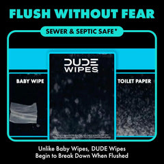 DUDE Wipes Mint Chill Adult Flushable Wet Wipes, Refreshing, 144 Count
