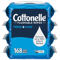 Cottonelle Fresh Care Flushable Wipes, 4 Packs, 42 Wipes per Pack