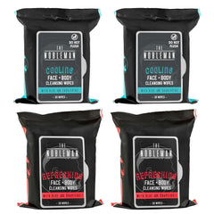 The Nobleman Cooling Face + Body Cleansing Wipes (120 Wipes) - 2 Packs Aloe & Eucalyptus + 2 Packs of Aloe & Grapefruit  C Refreshing, Soothing, Non-Greasy, Skin Revitalizer