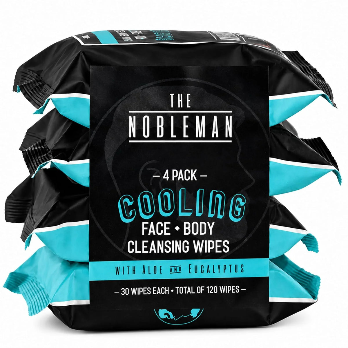 The Nobleman Cooling Aloe & Eucalyptus Face + Body Men Cleansing Wipes