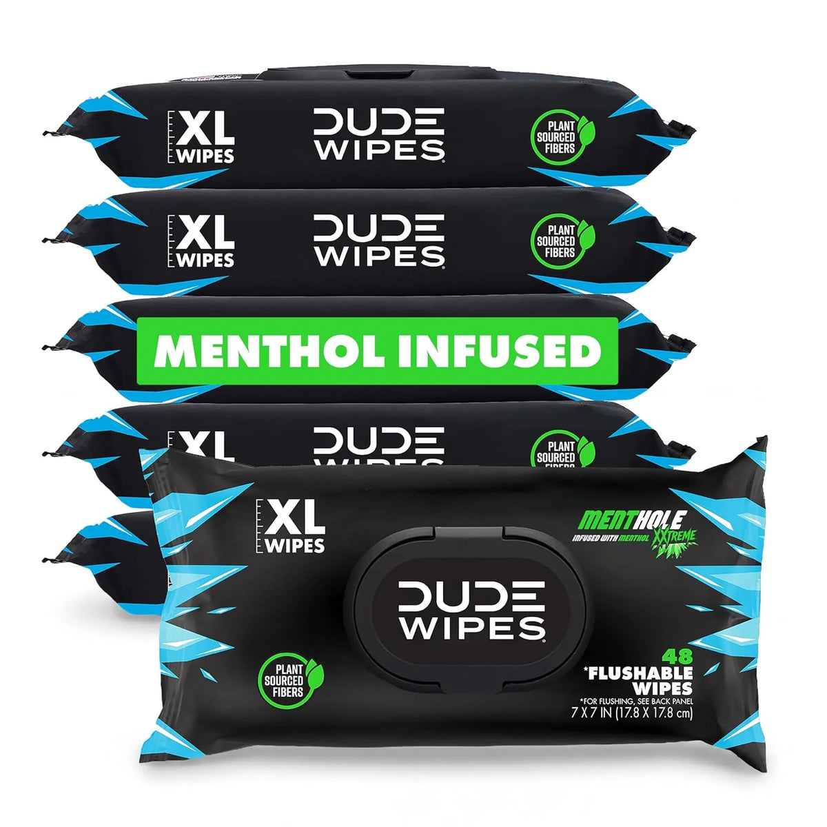 DUDE Wipes MentHOLE XXtreme Adult Flushable Wet Wipes, Cooling, 288 Count