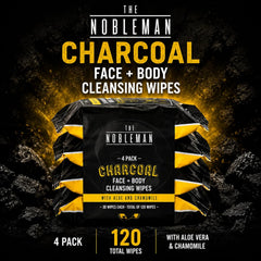 Men's Charcoal Face + Body Cleansing Wipes - 4 Pack (120ct)