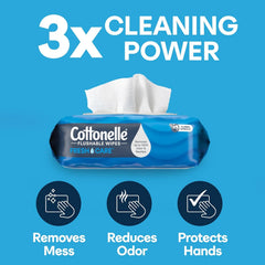 Cottonelle Fresh Feel Flushable Wet Wipes, Adult Wet Wipes, 8 Flip-Top Packs, 42 Wipes Per Pack (336 Total Wipes)