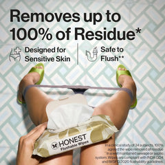 The Honest Company Flushable Wipes, Hypoallergenic, Gilded Wings, 42 Count