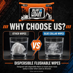 XL Flushable Adult Wet Wipes - Biodegradable, Sewer & Septic Safe - Overtime Chill Scent - 288 Total Wipes (6 Resealable Packs of 48)