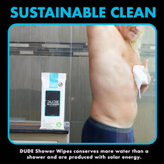 DUDE Wipes On-The-Go No Rinse Shower Body Wipes, Fragrance Free, 24 Count