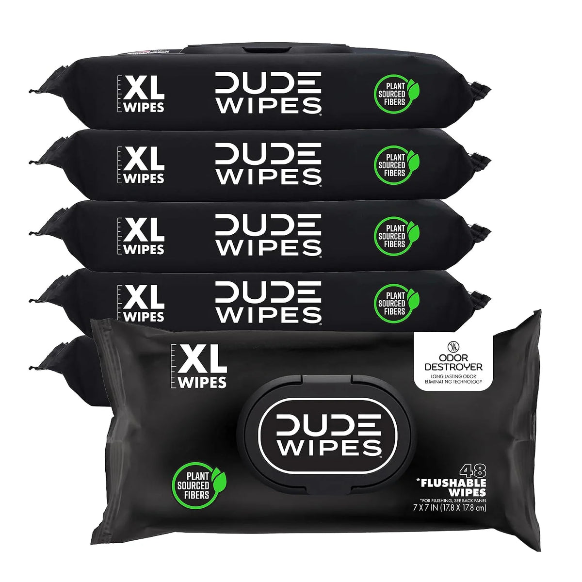 DUDE Wipes Odor Destroyer Adult Flushable Wet Wipes, Deodorizing, 288 Count