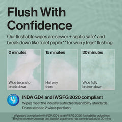 The Honest Company Hypoallergenic Flushable Wipes for Sensitive Skin, Tropical Leaves, 126 Count (Pack of 3)