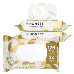 The Honest Company Flushable Wipes, Hypoallergenic, Gilded Wings, 126 Count