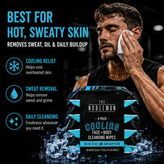 The Nobleman Cooling Aloe & Eucalyptus Face + Body Men Cleansing Wipes