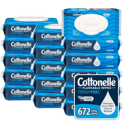 Cottonelle Fresh Feel Flushable Wipes, 16 Packs, 42 Wipes per Pack