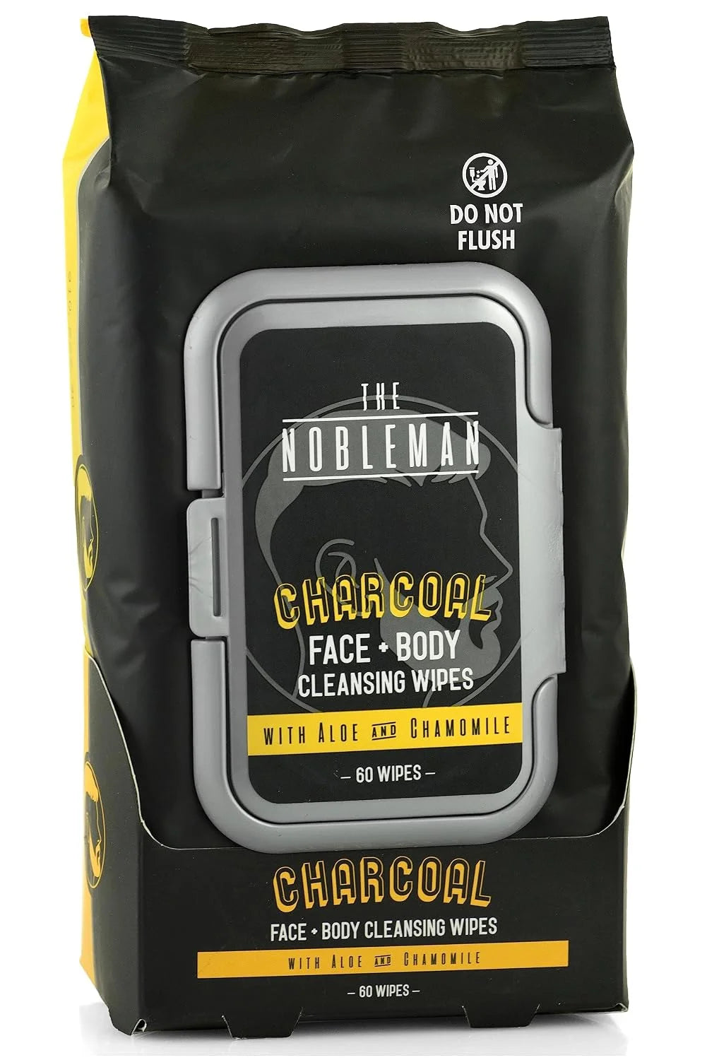 The Nobleman Charcoal Deep Detoxifying Face + Body Cleansing Wipes for Men