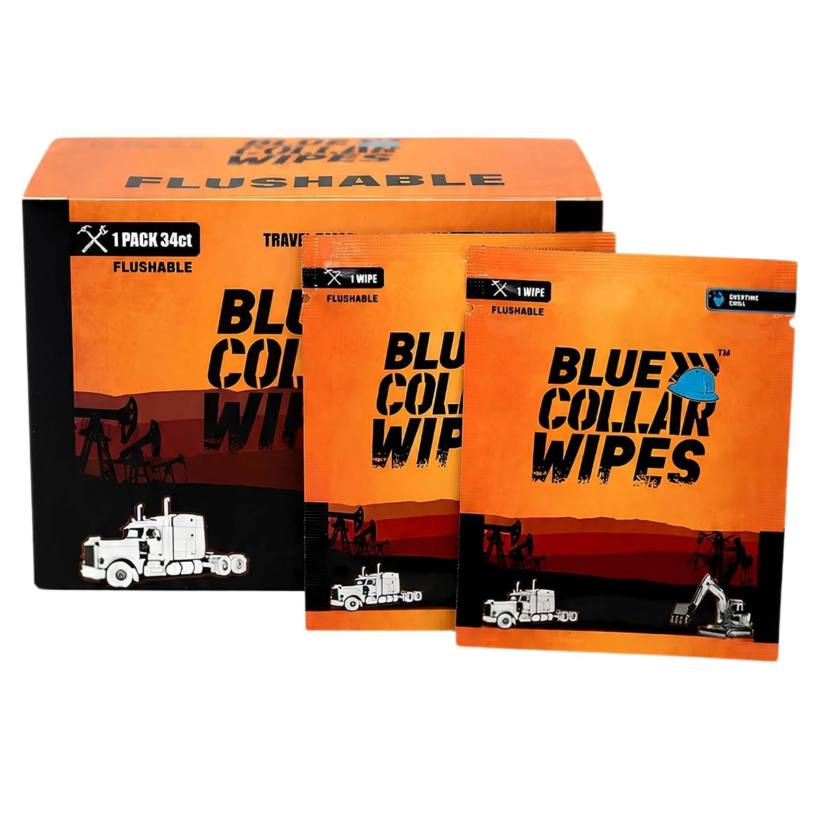 XL Individually Wrapped Travel-Ready Adult Wet Wipes - Overtime Chill Scent - Septic & Sewer Safe - Biodegradable - On-the-Go Cleaning (1 Pack of 34)