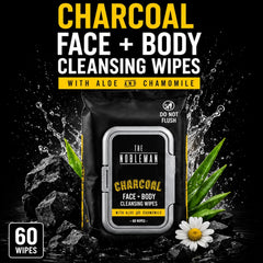 The Nobleman Charcoal Deep Detoxifying Face + Body Cleansing Wipes for Men