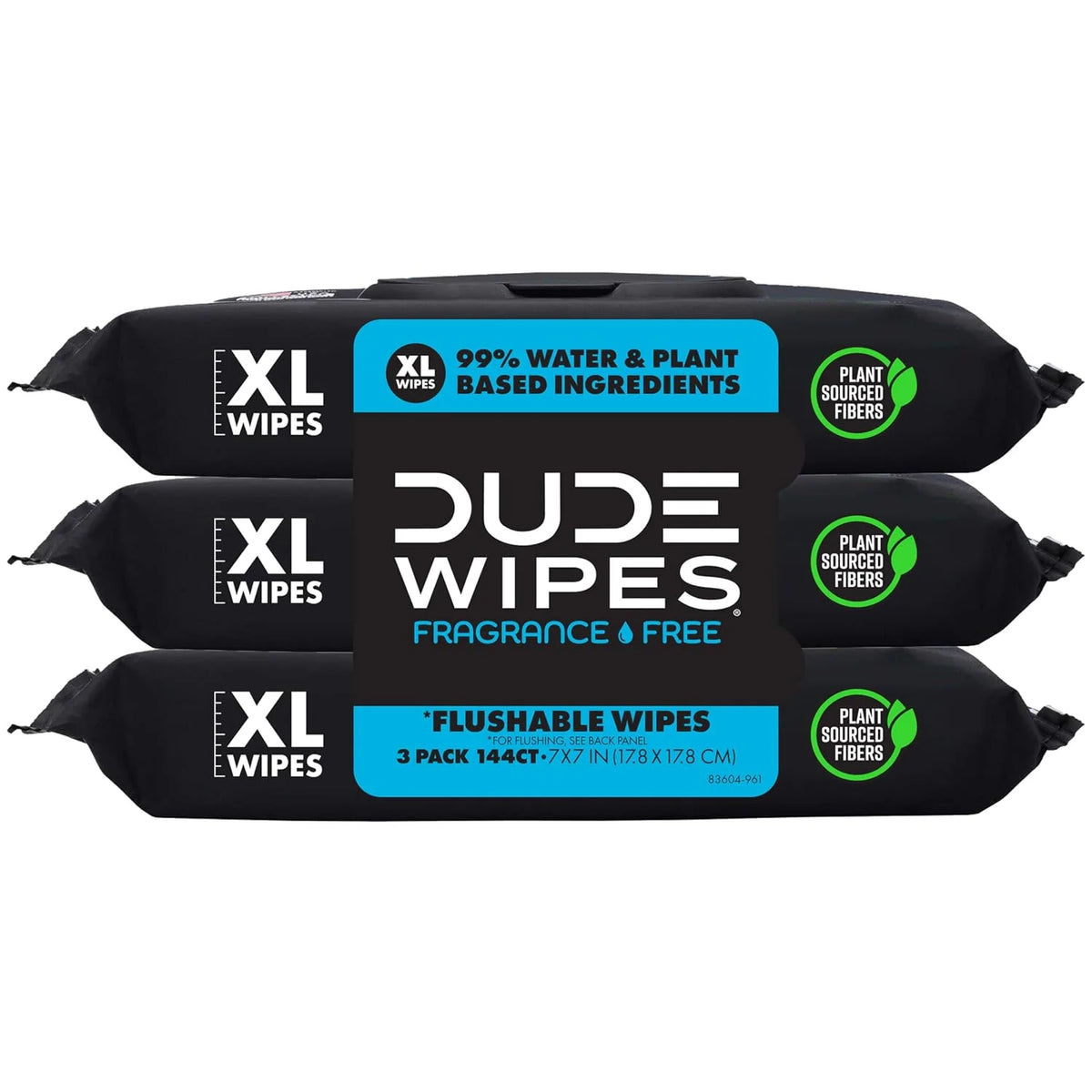 DUDE Wipes Unscented Adult Flushable Wet Wipes, Sensitive Skin, 144 Count