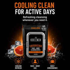 The Nobleman Energizing Face & Body Cleansing Wipes  C Cooling Grapefruit & Vitamin C Cleansing Cloths for Men, Post Workout Sweat Removal, Gym Travel Hygiene & Refreshing Skin Care, 60 Ct