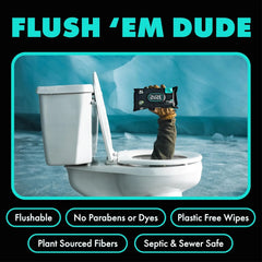 DUDE Wipes Fathers Day Gift + FrostBuddy Universal Can Cooler - 1 Pack, 48 Count - Mint Chill Extra-Large - Flushable Wipes - Fathers Day Gift for Him
