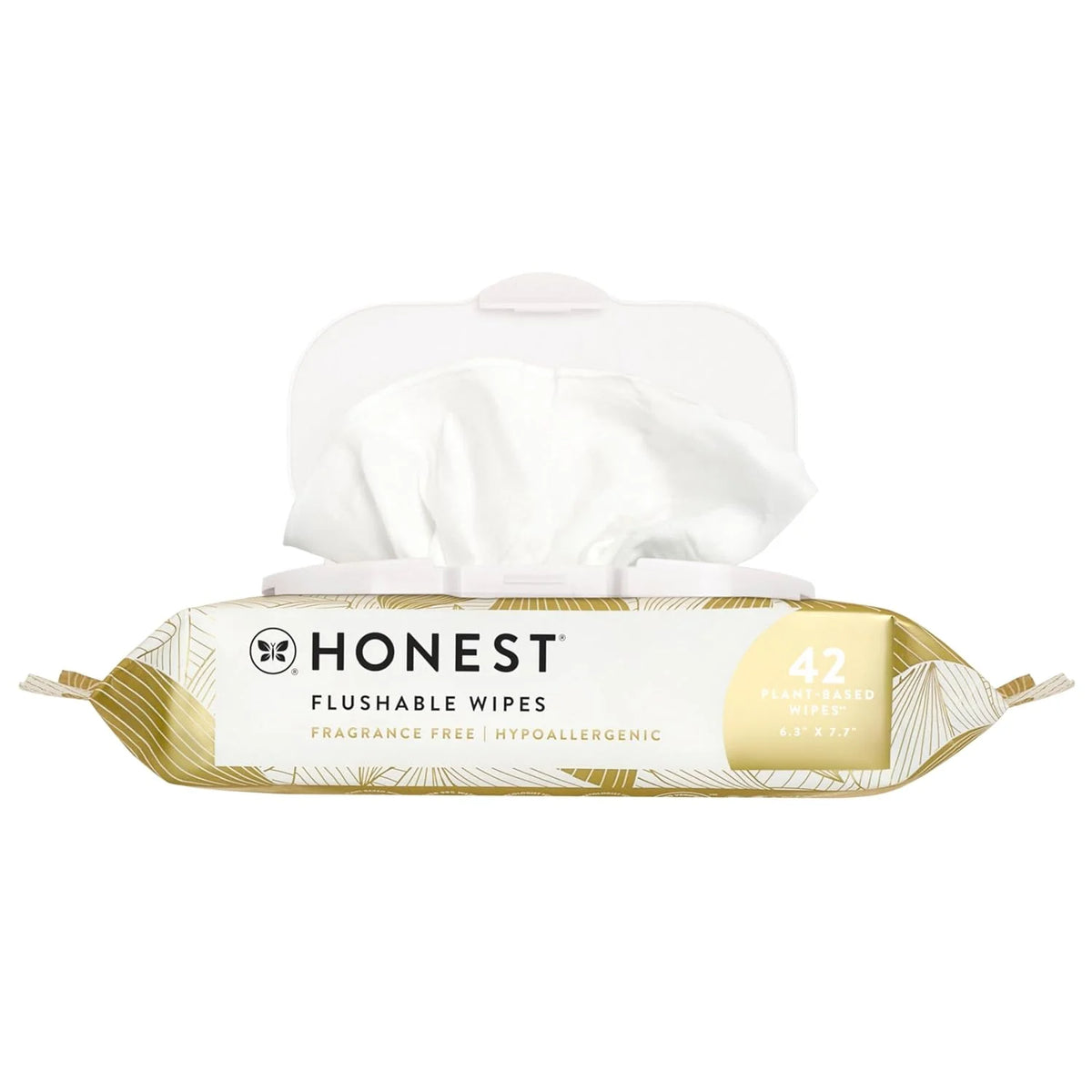 The Honest Company Flushable Wipes, Hypoallergenic, Gilded Wings, 42 Count